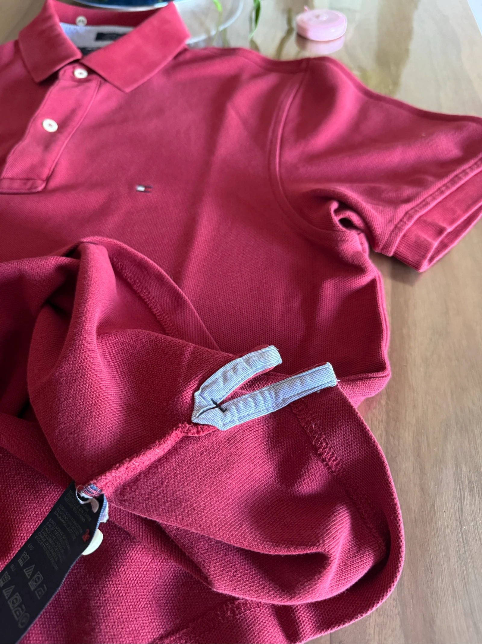Rode Tommy Hilfiger polo voor heren M Custom Fit – 100% katoen – photo 4
